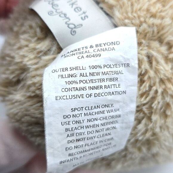 Blankets and Beyond Hedghog Rattle Lovey Plush Stuffed Toy Pink Bow - Picture 13 of 17